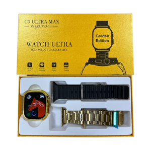 C9 Ultra Max Smart Watch - Black With Metallic Gold
